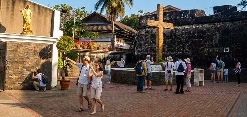 Visitors at Fort Pilar Shrine, a historic landmark in Zamboanga City