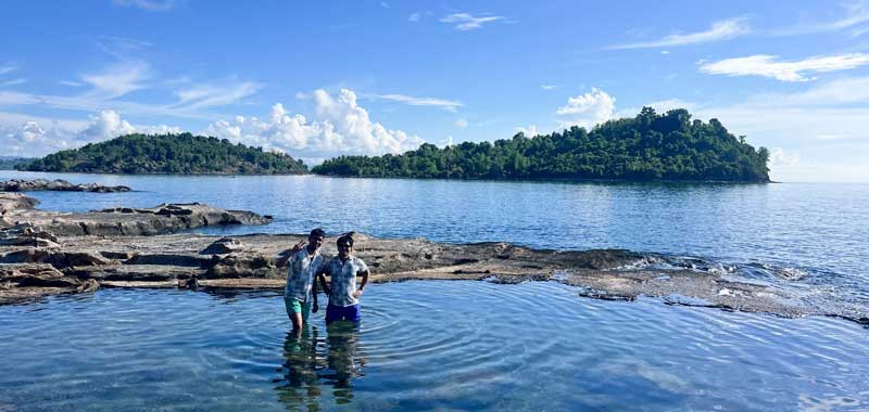 Natural tidal pool on the Once Islas tour, Bisaya-Bisaya Island