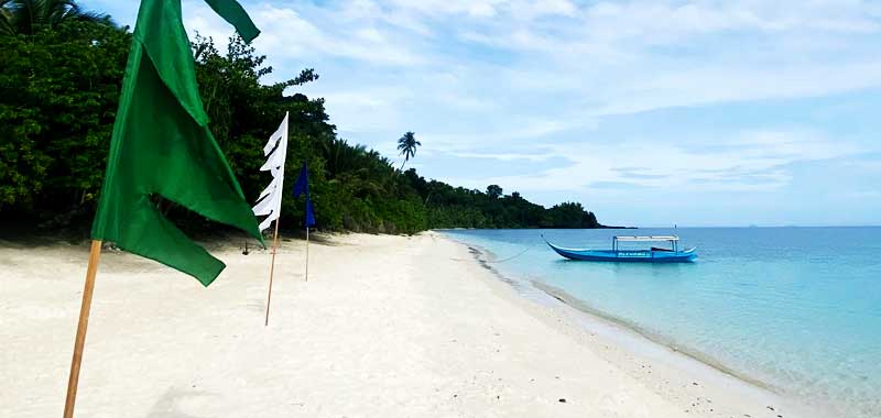 White sand beach at Pahali Resort, Malamawi Island, Basilan